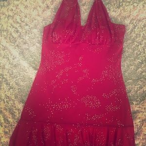 Red sequence dress